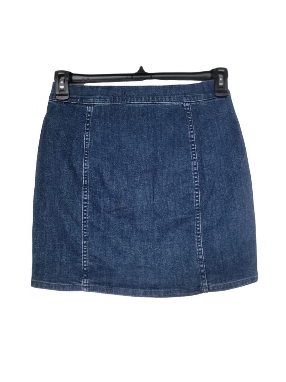 ❤️Madewell Women’s Blue Denim Mini Skirt Size 26 Button Front Stretch Jean Skirt - Picture 4 of 7